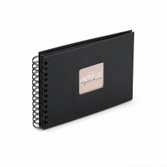 Hama Fine Art spiral photo album 24 x 17 cm, 50 black pages, black