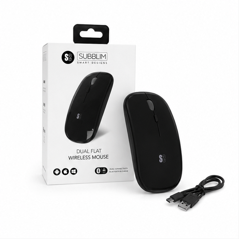 Subblim Dual Flat wireless mouse black