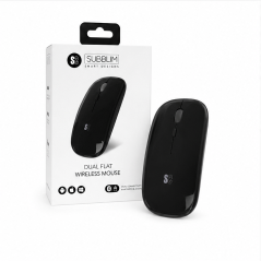 Souris sans fil Subblim Dual Flat noire rechargeable