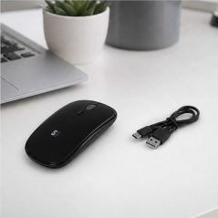Souris sans fil Subblim Dual Flat noire rechargeable