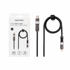 Nanocable 4-in-1 USB-C Cable 1 m, 27 W, Black