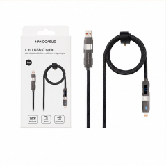 Nanocable 4-in-1 USB-C Cable 1 m, 27 W, Black