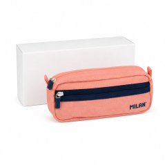 Milan 430 Pink Pencil Case with 2 Zippers, 21 cm