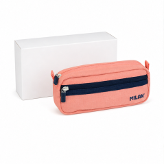 Milan 430 Pink Pencil Case with 2 Zippers, 21 cm