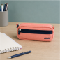 Milan 430 since 1918 rectangular pencil case with 2 zippers, pink