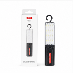 XO YH17 lampe LED solaire noire avec crochet