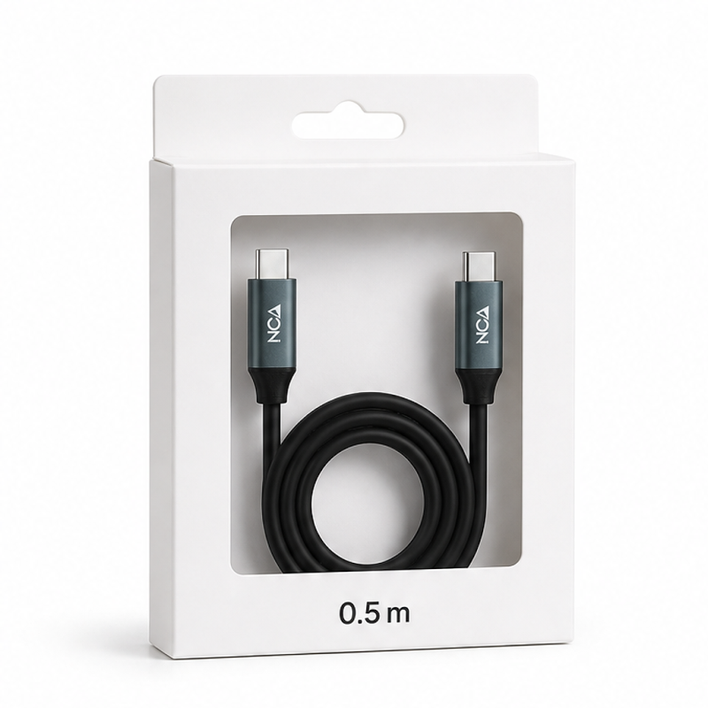 Nanocable Câble USB 3.2 Gen2x2 USB-C mâle/mâle 0,5 m noir