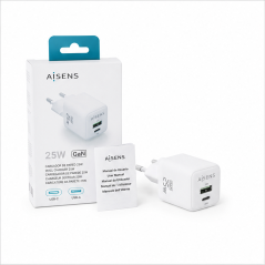 Aisens chargeur GaN 25W USB-C USB-A blanc