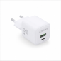 Aisens 25W GaN Charger 1xUSB-C PD3.0 QC4.0 1xUSB-A QC3.0 White