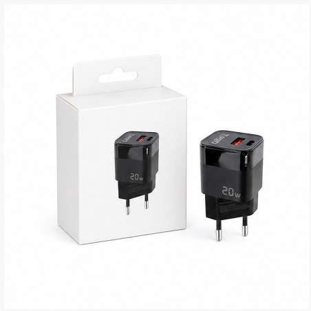Chargeur mural Tooq TQWC-QCPD20 20W noir