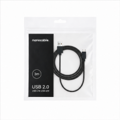 Câble USB-C vers USB-A Nanocable 3 m noir