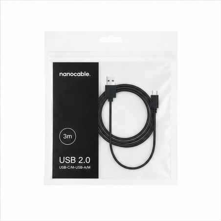 Câble USB-C vers USB-A Nanocable 3 m noir