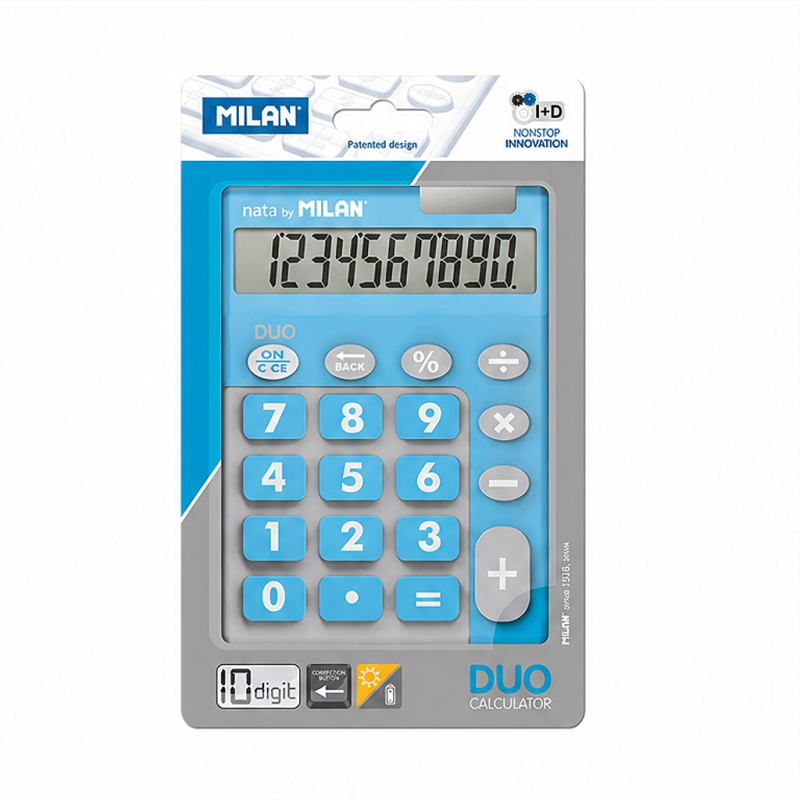 Duo 10-digit desktop calculator, blue
