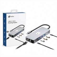 Leotec adaptateur USB-C 10 en 1 gris | LEDS02