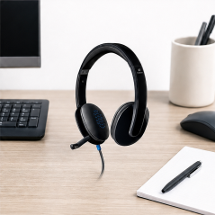 Logitech H540 USB Computer Headset, Black