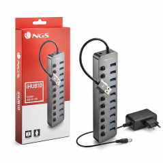NGS IHUB10 10-Port USB 3.0 Hub with Switches