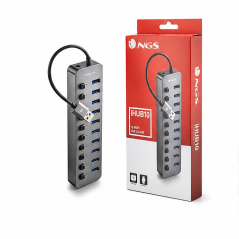 NGS IHUB10 10-Port USB 3.0 Hub with Switches