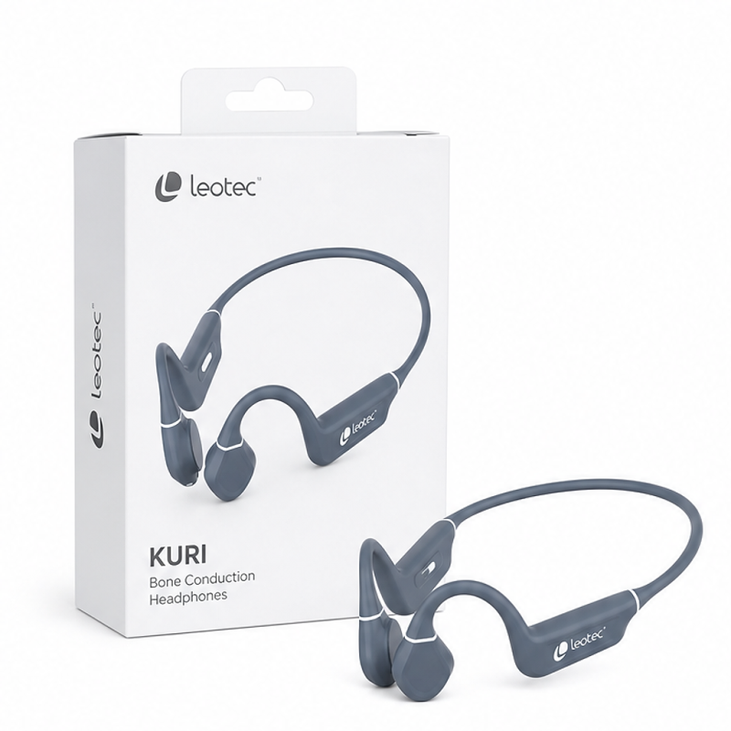 Leotec KURI Écouteurs à conduction osseuse Gris