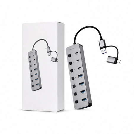 Hub USB Nanocable 7 ports USB-A USB-C 3.0