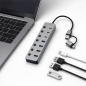 Hub USB-C+USB-A/M Nanocable vers 4 ports USB-A et 3 ports USB-C 3.0