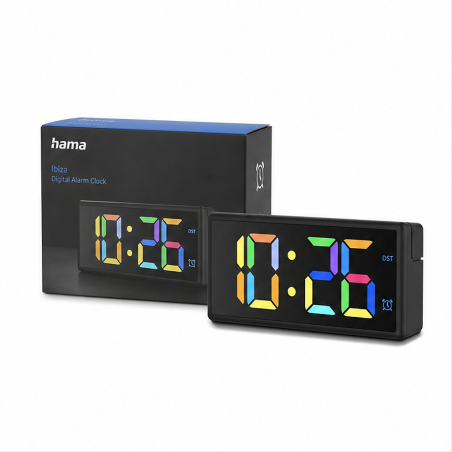 Hama Ibiza Digital Alarm Clock with Multicolor Display