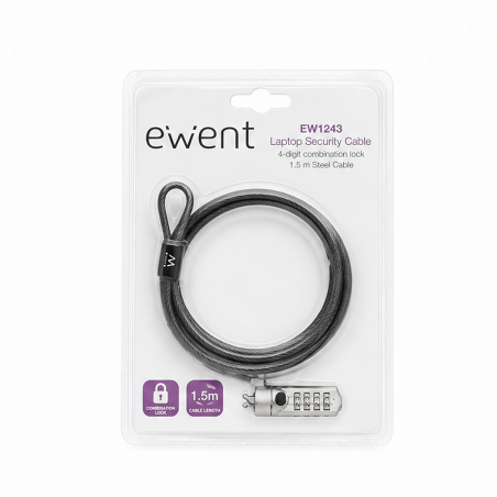 Ewent EW1243 cadenas portable à combinaison 1,5 m