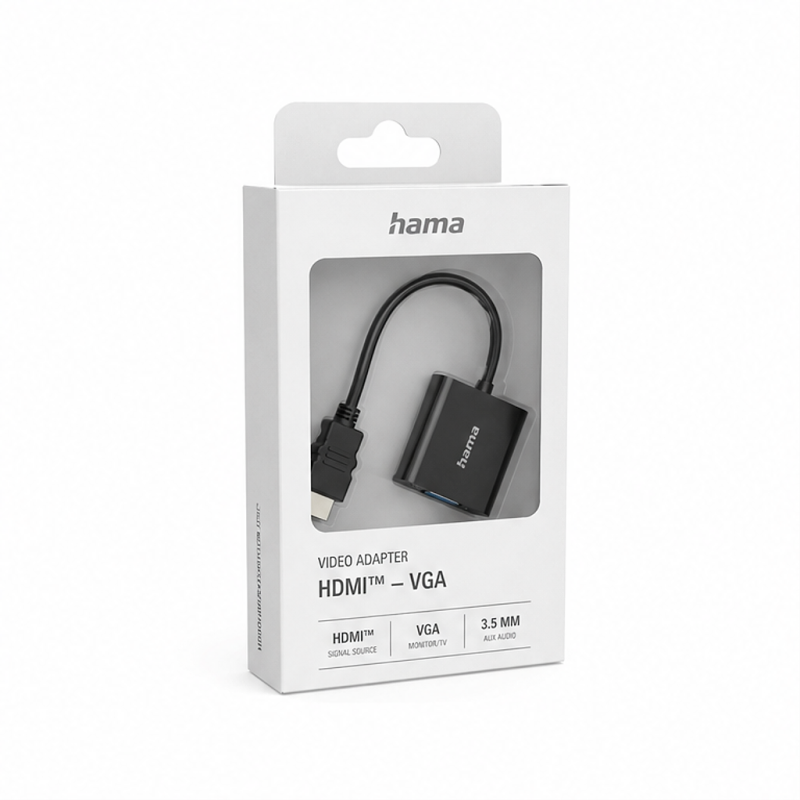 Adaptateur vidéo Hama Essential HDMI vers VGA avec audio, 0,15 m