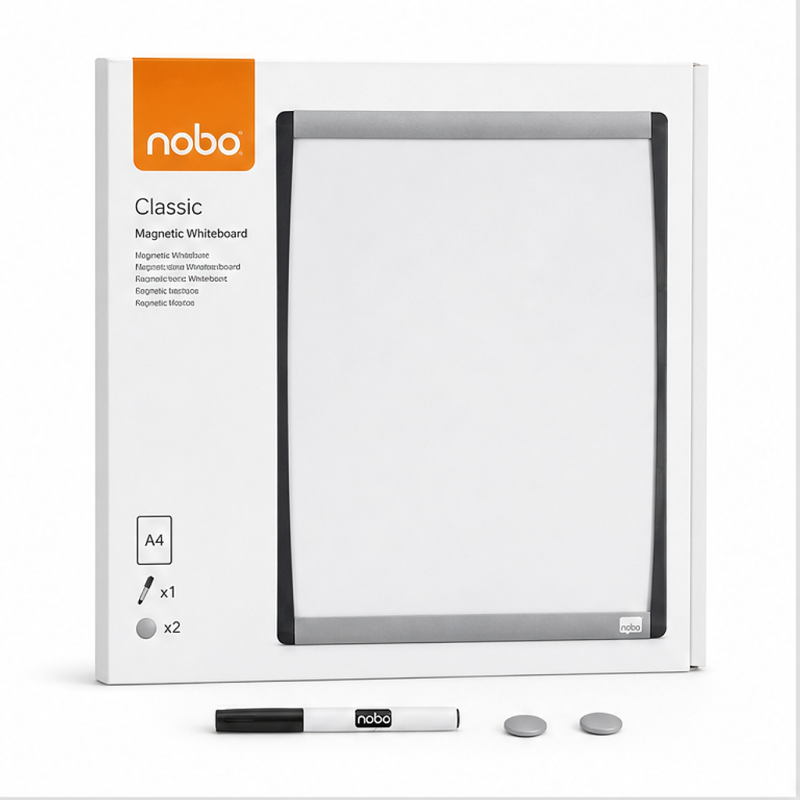 Tableau blanc magnétique Nobo à cadre arqué 355 x 280 mm