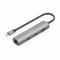 Aisens ASUC-4P040-GR hub USB-C Ethernet Gigabit 2x USB-C 1x USB-A gris 15 cm