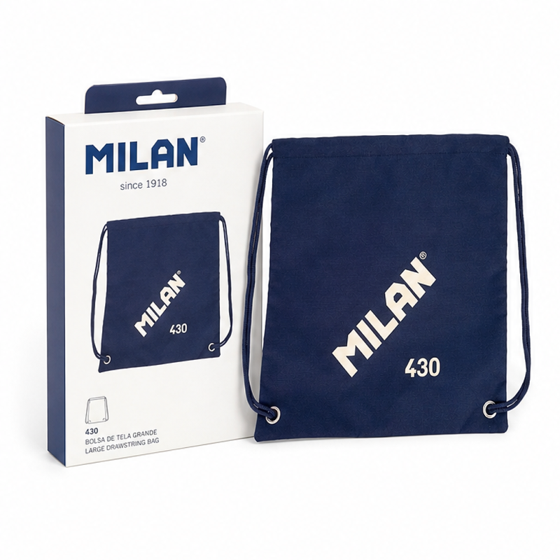 Milan 430 since 1918 large drawstring bag navy blue
