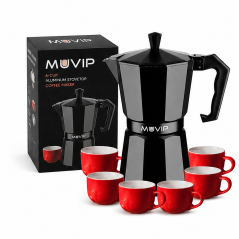Muvip Cafetière aluminium 6 tasses noir mat