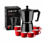 Muvip Cafetière en aluminium 6 tasses noir mat Muvip Cafetière en aluminium 6 tasses noir mat