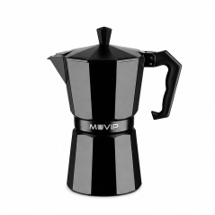 Muvip 6-Cup Aluminum Coffee Maker Black Matte