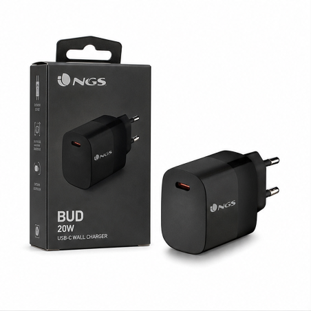 NGS Bud 20W chargeur mural USB-C noir