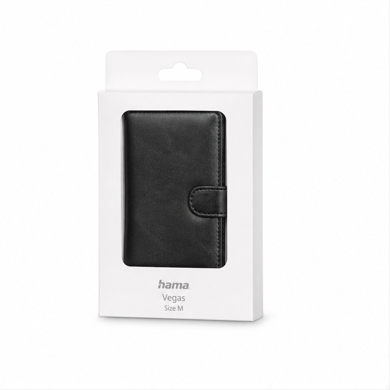 Hama Vegas Étui pour cartes mémoire SD et microSD, taille M, noir