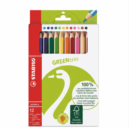 STABILO GREENtrio, étui de 12 crayons de couleur