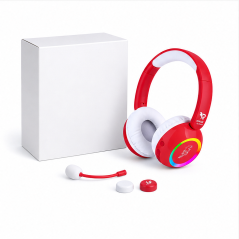 Redlox Magnet Bluetooth Headphones, Red and White