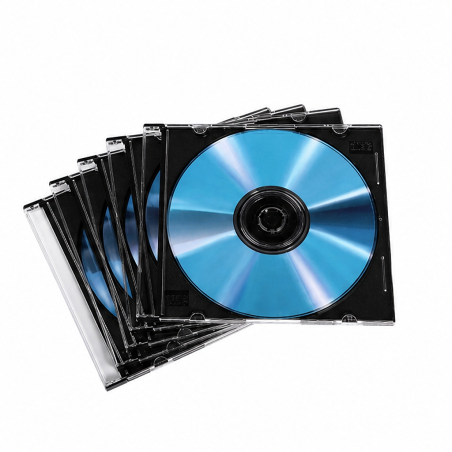 Hama Boîtier CD Slim, boîte de 100, noir et transparent