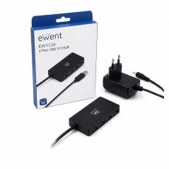 Ewent EW1134 Hub USB 4 ports 3.2 Gen1 noir