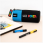 Posca black and blue canvas pouch 8.5 x 19.5 cm