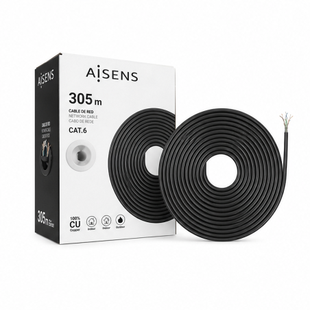 Aisens câble réseau extérieur Cat.6 305 m noir