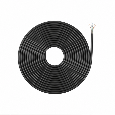 Aisens Câble réseau extérieur étanche RJ45 Cat.6 UTP rigide CCA AWG23 noir 305 m
