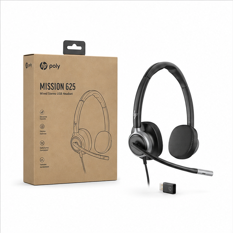 HP Poly Mission 625 Stereo USB Headset