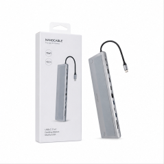 Nanocable USB-C 3.1 11-in-1 Hub, Gray, 18 cm