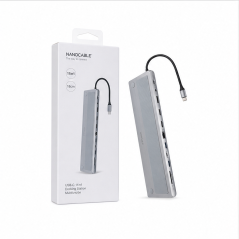 Nanocable USB-C 3.1 11-in-1 Hub, Gray, 18 cm