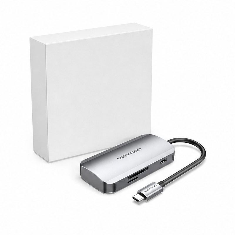 Vention Hub USB-C 6-en-1 gris 0,15 m
