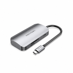 Vention Hub USB-C 6-en-1 gris 0,15 m