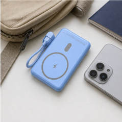 Leotec Power Bank sans fil 5000 mAh 20W bleu
