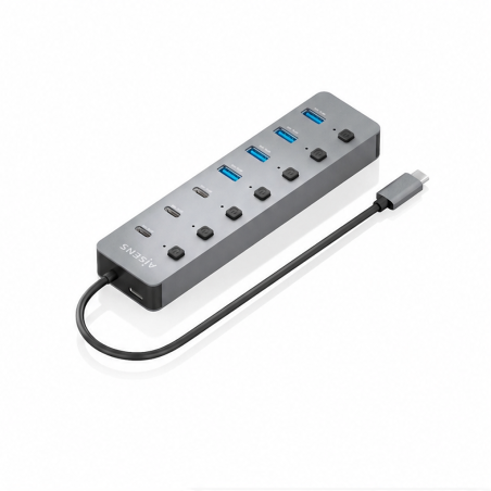 Hub USB-C Aisens 3.2 Gen2 8 ports gris 30 cm
