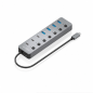 Aisens USB-C 3.2 Gen2 8-Port Hub Gray 30 cm